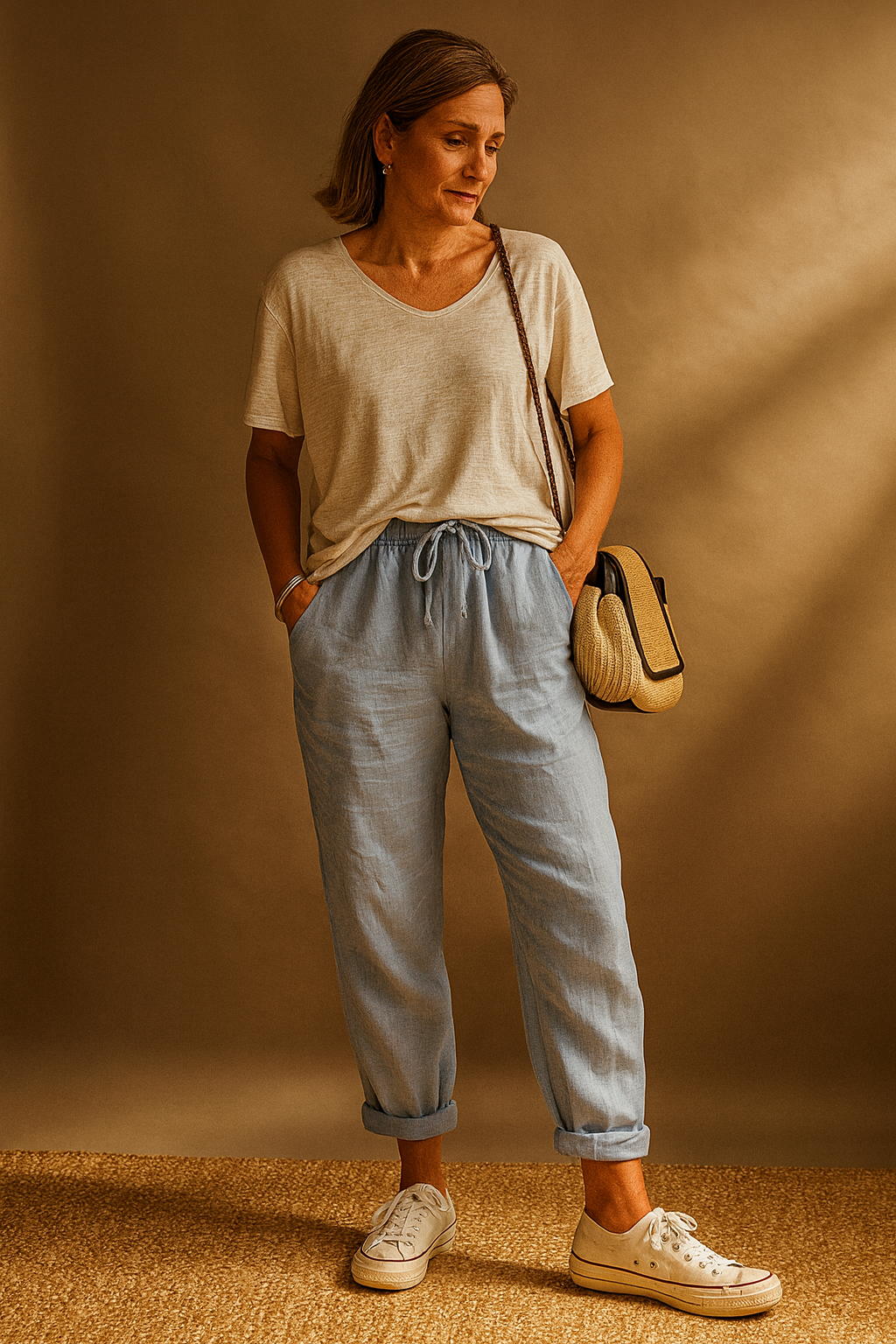 Pantalones sueltos y elegantes