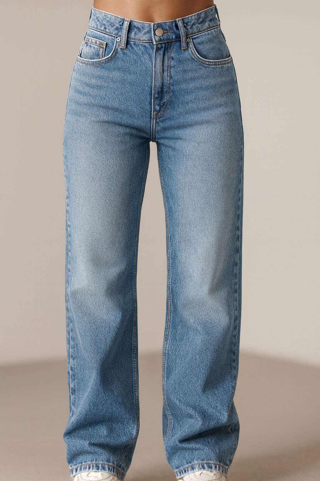 Jeans anchos de mujer de corte holgado y cintura alta